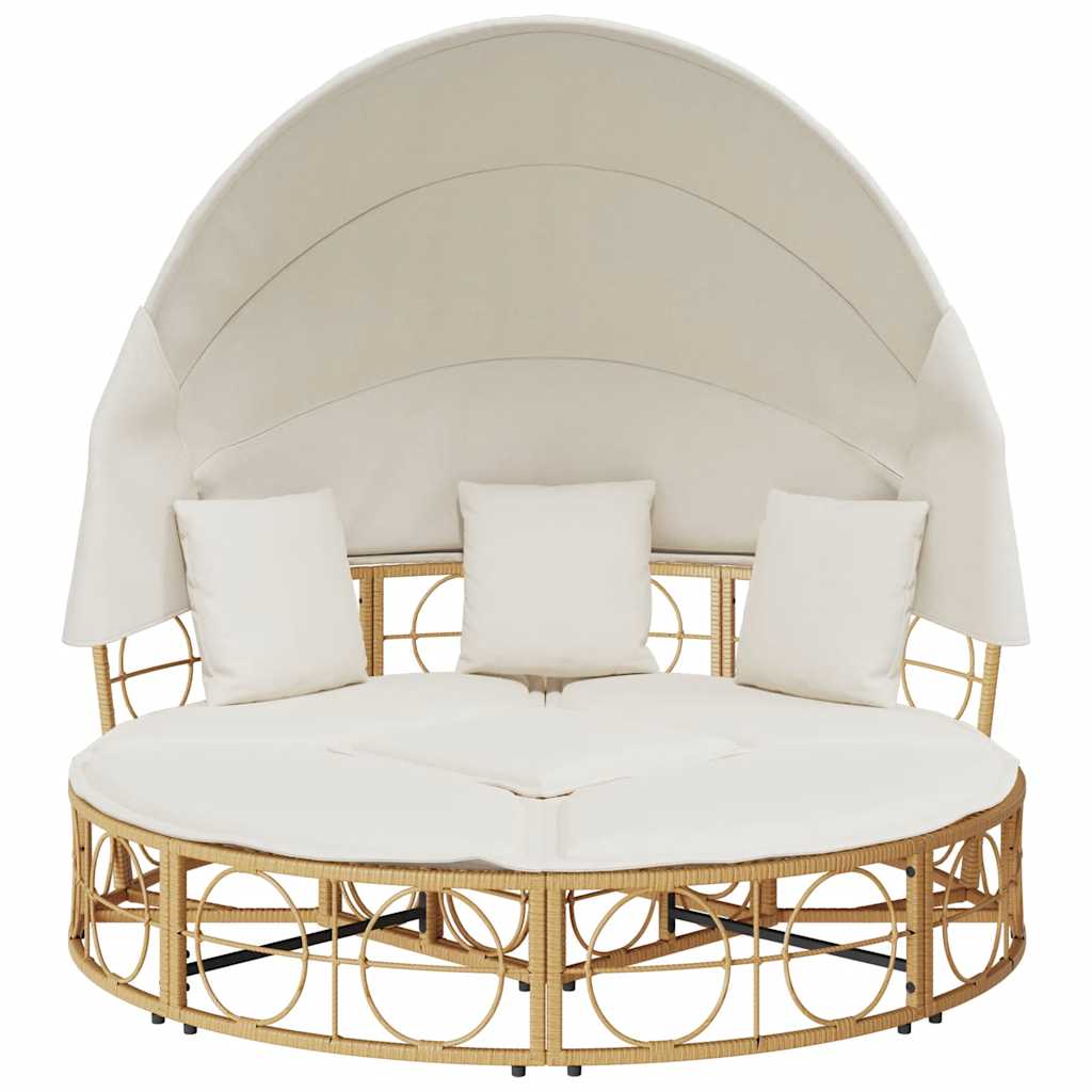 Εξωτερική Lounge κρεβάτι με θόλο και μαξιλάρια Poly Rattan