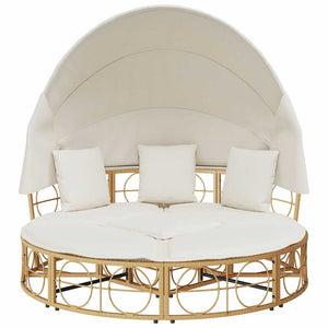Εξωτερική Lounge κρεβάτι με θόλο και μαξιλάρια Poly Rattan