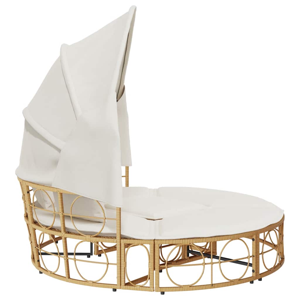 Εξωτερική Lounge κρεβάτι με θόλο και μαξιλάρια Poly Rattan