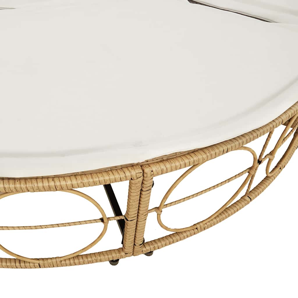 Εξωτερική Lounge κρεβάτι με θόλο και μαξιλάρια Poly Rattan