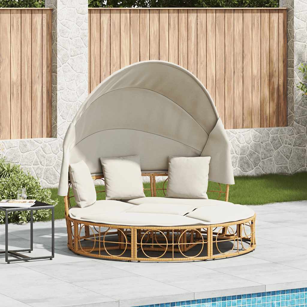 Εξωτερική Lounge κρεβάτι με θόλο και μαξιλάρια Poly Rattan