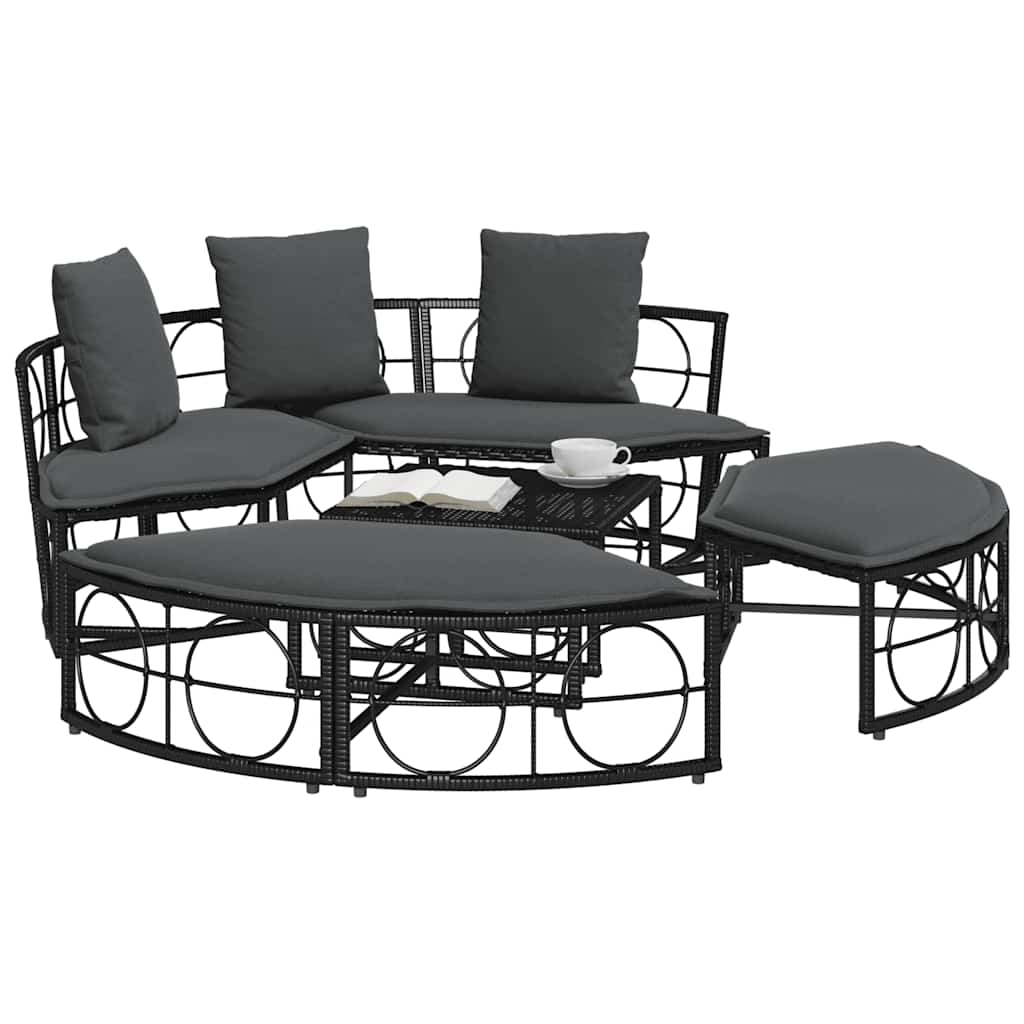 Εξωτερική Lounge κρεβάτι χωρίς θόλο Μαύρο πολυ μπαστούνι