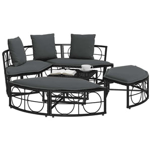 Εξωτερική Lounge κρεβάτι χωρίς θόλο Μαύρο πολυ μπαστούνι