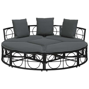 Εξωτερική Lounge κρεβάτι χωρίς θόλο Μαύρο πολυ μπαστούνι