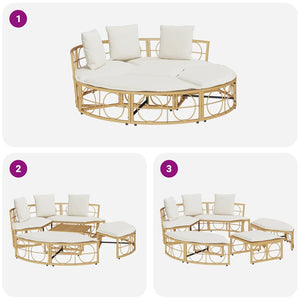 Εξωτερική Lounge κρεβάτι χωρίς θόλο Poly Rattan