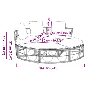 Εξωτερική Lounge κρεβάτι χωρίς θόλο Poly Rattan