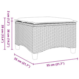 Σκαμπό κήπου με μαξιλάρια 2 τεμάχια Καφέ 55x55x36 cm - Pakobazaar