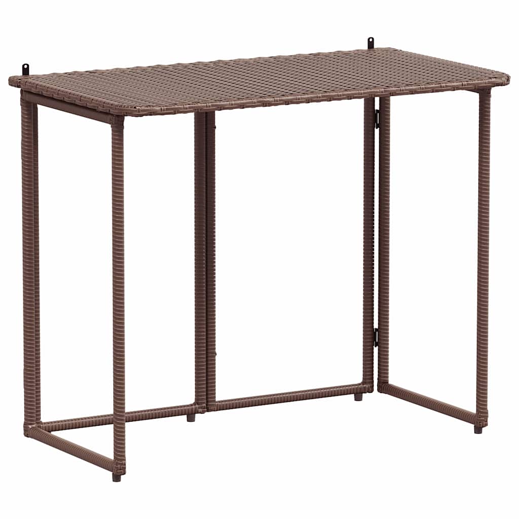 Πτυσσόμενο τραπέζι κήπου καφέ 90x51x75 cm Poly Rattan