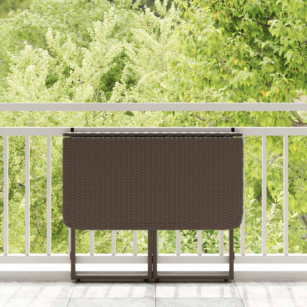 Πτυσσόμενο τραπέζι κήπου καφέ 90x51x75 cm Poly Rattan