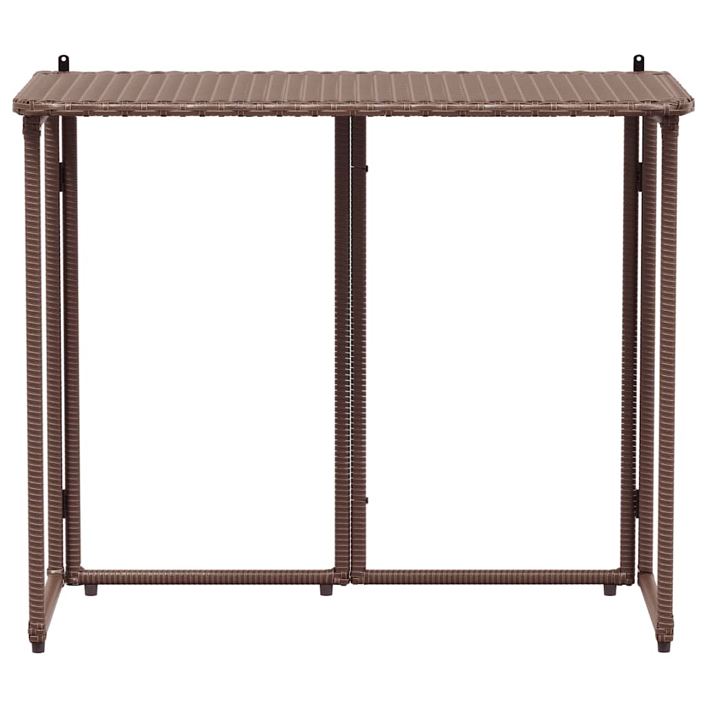 Πτυσσόμενο τραπέζι κήπου καφέ 90x51x75 cm Poly Rattan
