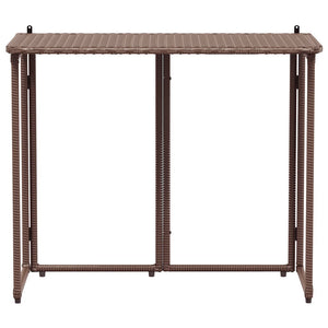 Πτυσσόμενο τραπέζι κήπου καφέ 90x51x75 cm Poly Rattan
