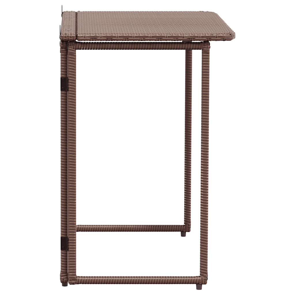 Πτυσσόμενο τραπέζι κήπου καφέ 90x51x75 cm Poly Rattan