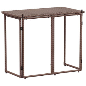 Πτυσσόμενο τραπέζι κήπου καφέ 90x51x75 cm Poly Rattan