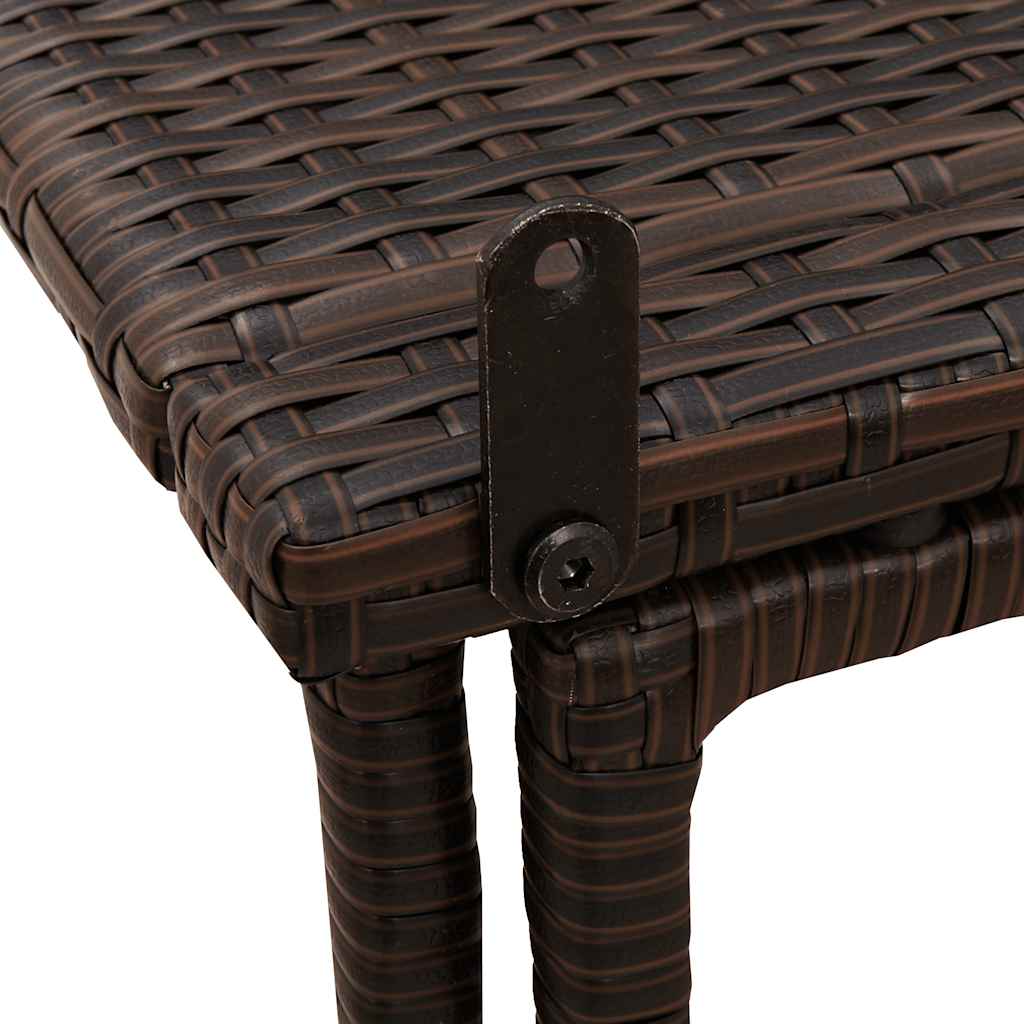 Πτυσσόμενο τραπέζι κήπου καφέ 90x51x75 cm Poly Rattan