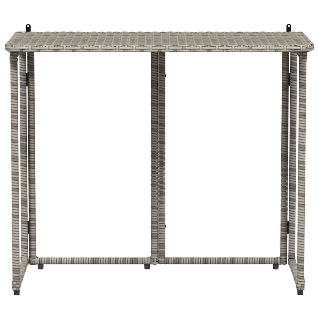 Πτυσσόμενο τραπέζι κήπου γκρι 90x51x75 cm Poly Rattan