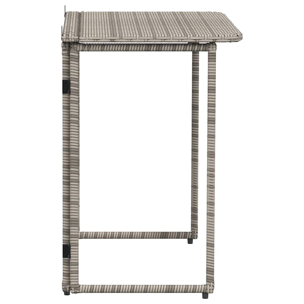 Πτυσσόμενο τραπέζι κήπου γκρι 90x51x75 cm Poly Rattan