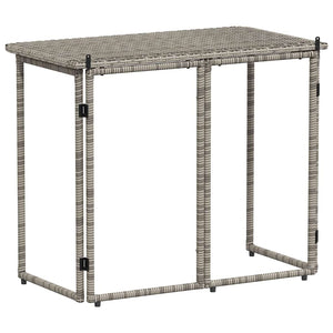 Πτυσσόμενο τραπέζι κήπου γκρι 90x51x75 cm Poly Rattan