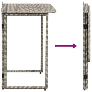 Πτυσσόμενο τραπέζι κήπου γκρι 90x51x75 cm Poly Rattan