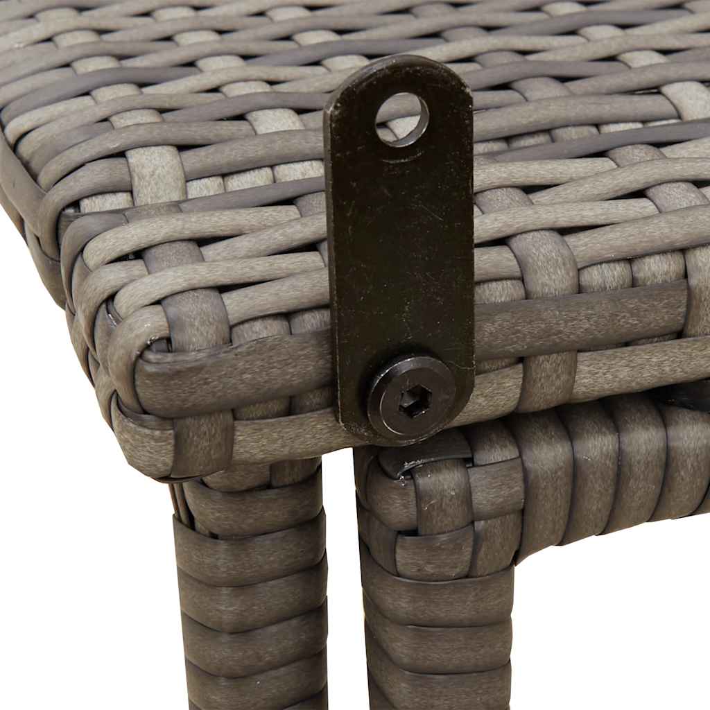 Πτυσσόμενο τραπέζι κήπου γκρι 90x51x75 cm Poly Rattan