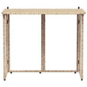 Πτυσσόμενο τραπέζι κήπου Μπεζ 90x51x75 cm Poly Rattan