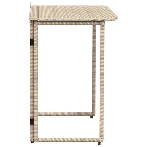 Πτυσσόμενο τραπέζι κήπου Μπεζ 90x51x75 cm Poly Rattan