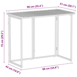 Πτυσσόμενο τραπέζι κήπου Μπεζ 90x51x75 cm Poly Rattan