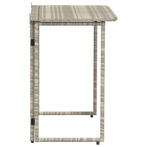 Πτυσσόμενο τραπέζι κήπου ανοιχτό γκρι 90x51x75 cm Poly Rattan
