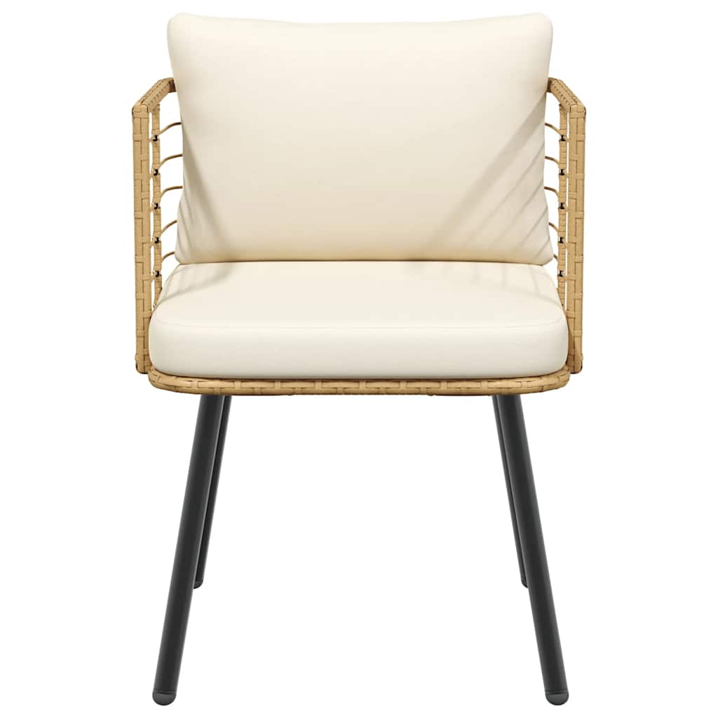 Καρέκλα κήπου με μαξιλάρια Φυσικό πολυ μπαστούνι - Pakobazaar