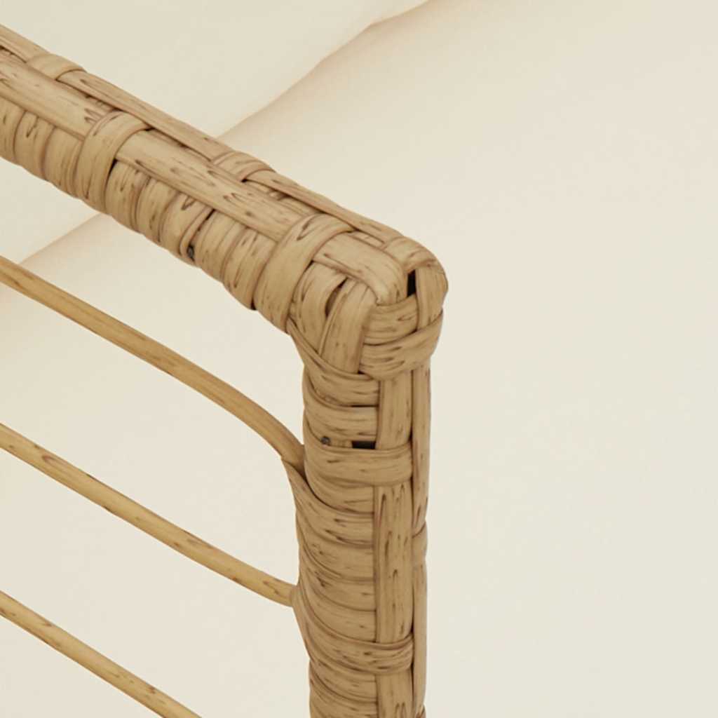 Καρέκλα κήπου με μαξιλάρια Φυσικό πολυ μπαστούνι - Pakobazaar