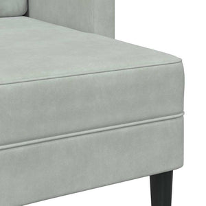 2θέσιος καναπές με καναπέ σε σχήμα L ανοιχτό γκρι 125 εκ. - Pakobazaar