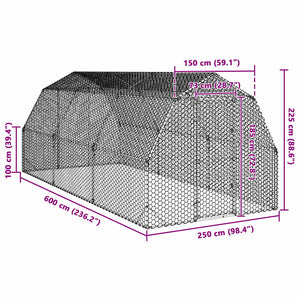 Τρέξιμο για κοτόπουλα 2,5x6x2,25 μ. από Γαλβ. Χάλυβα