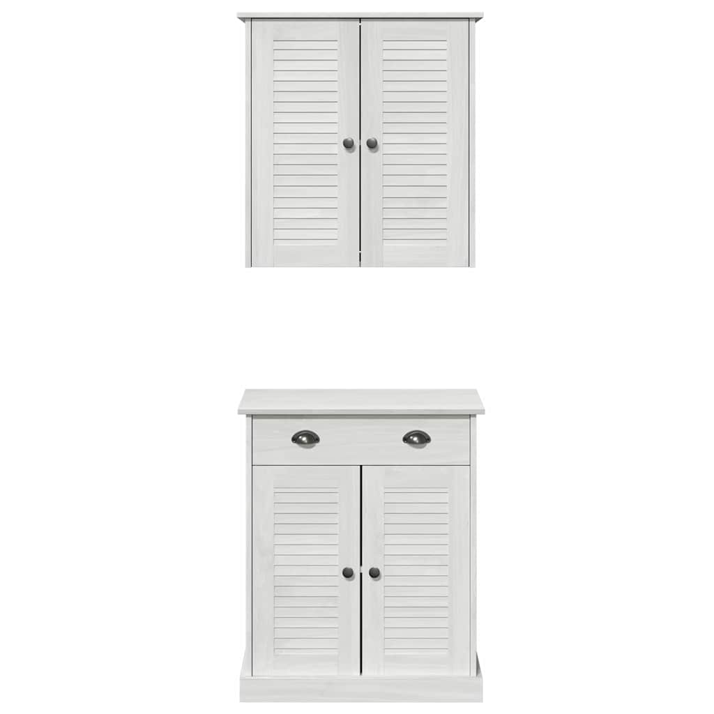 Σετ Επίπλων Μπάνιου με ράφι VIGO 2 pcs Λευκό και Αντίκα Λευκό - Pakobazaar