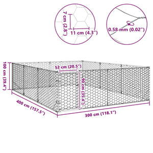 Σπιτάκι Σκύλου Εξωτερικού Χώρου με Πόρτα 3x4x1 μ. από Γαλβανισμένο Ατσάλι - Pakobazaar