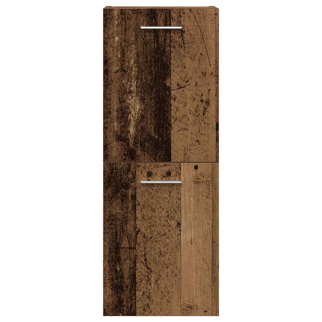 Σετ Επίπλων Μπάνιου 3Τεμαχίων Παλιό Ξύλο από Επεξεργασμένο Ξύλο