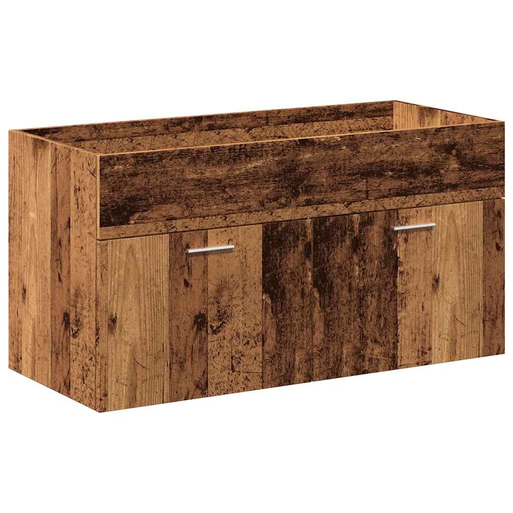 Σετ Επίπλων Μπάνιου 4Τεμαχίων Παλιό Ξύλο από Επεξεργασμένο Ξύλο