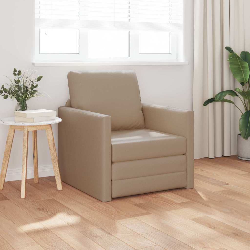 Κρεβάτι καναπές 60cm Καπουτσίνο Δερματίνη - Pakobazaar