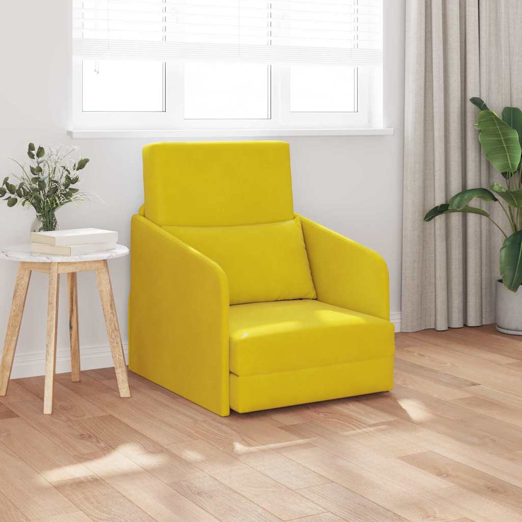 Κρεβάτι καναπές Κίτρινο 65 x 80 x 83 εκ. Βελούδο