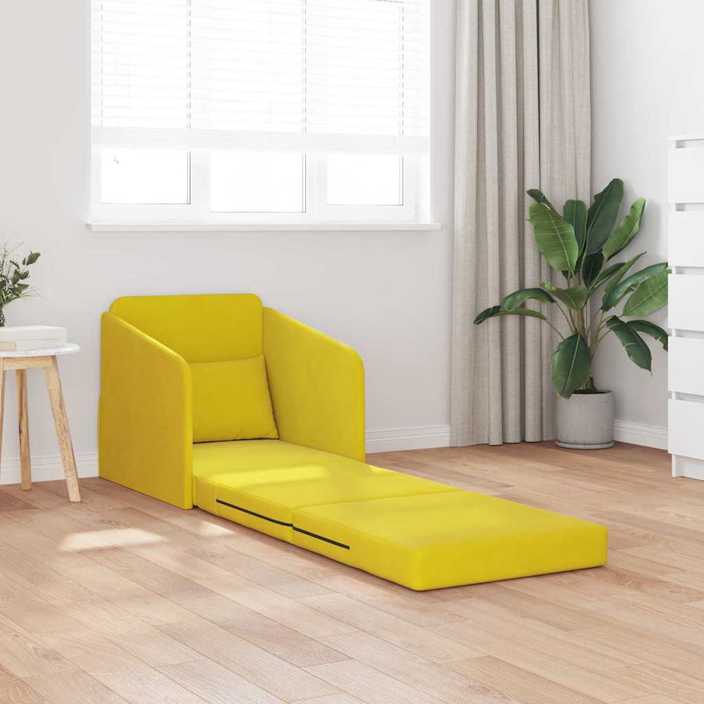 Κρεβάτι καναπές Κίτρινο 65 x 80 x 83 εκ. Βελούδο