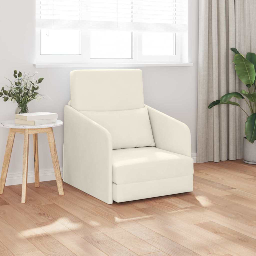 Κρεβάτι καναπές Κρεμ 65 x 80 x 83 εκ. Βελούδο