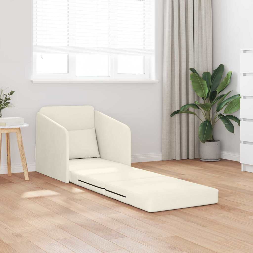 Κρεβάτι καναπές Κρεμ 65 x 80 x 83 εκ. Βελούδο