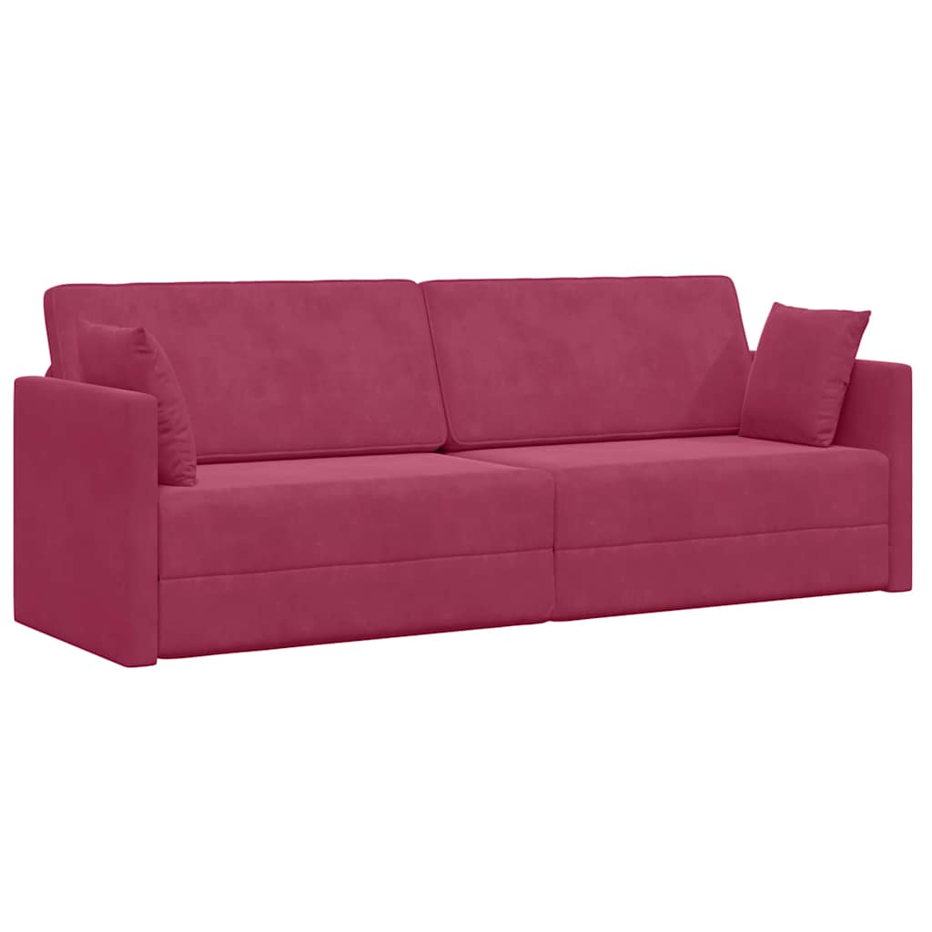 Καναπές-κρεβάτι δαπέδου 200cm Κόκκινο Βελούδο - Pakobazaar