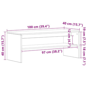 Έπιπλο Τηλεόρασης Γκρι Sonoma 100x40x40 εκ. από Επεξεργ. Ξύλο - Pakobazaar
