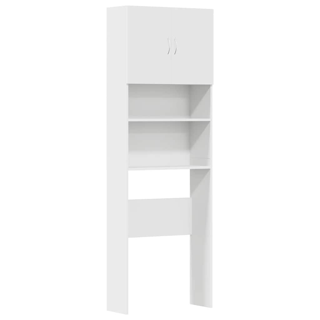 Ντουλάπι πλυντηρίου ρούχων Λευκό 64x24x190 cm Ξύλινη κατασκευή - Pakobazaar
