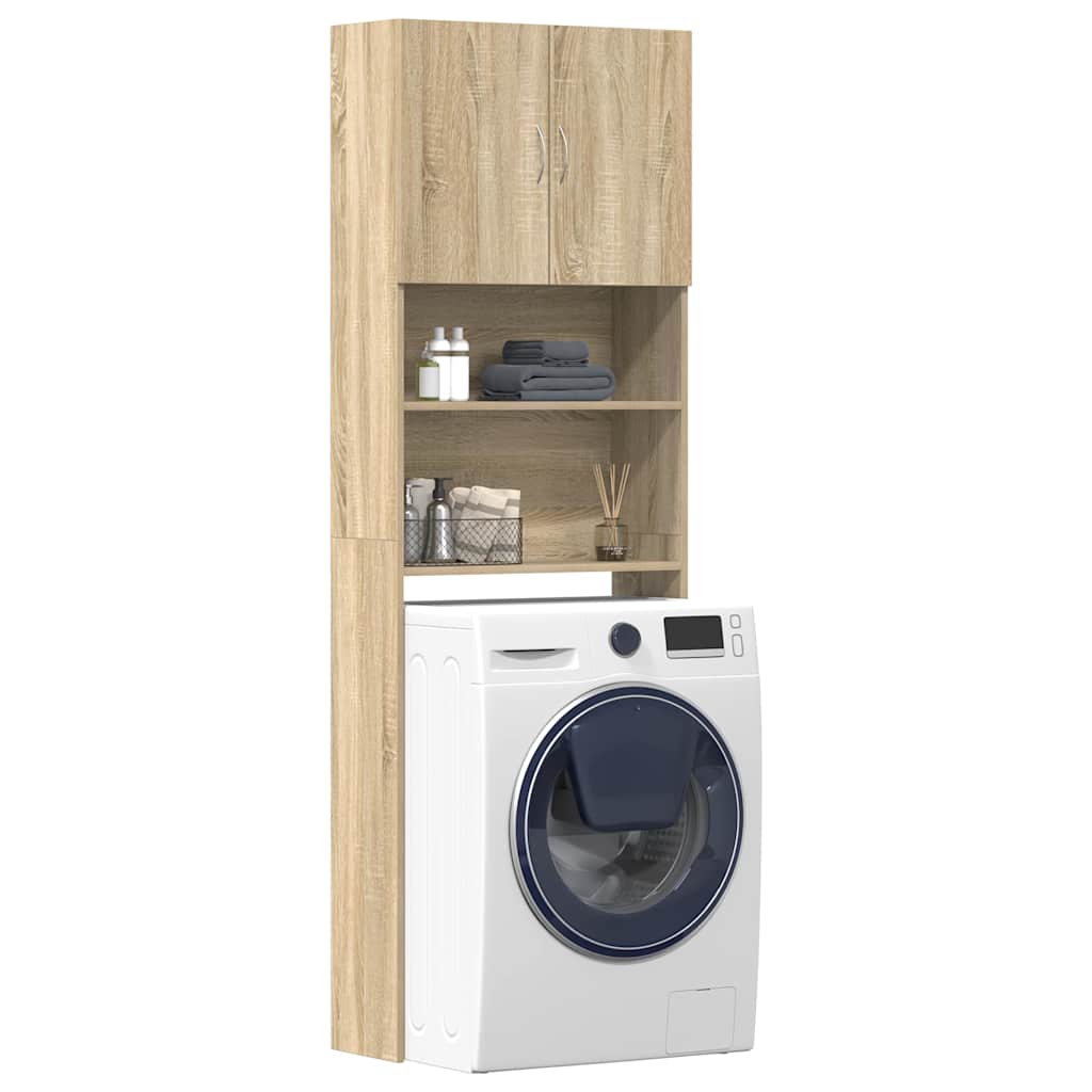 Ντουλάπι Πλυντηρίου Χρώμα Sonoma Δρυς 64x24x190 εκ Επεξ. Ξύλο - Pakobazaar