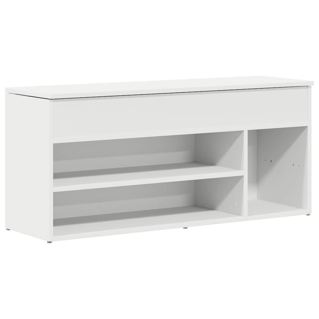 Πάγκος παπουτσιών  Λευκό 102x30,5x45 cm Κατασκευασμένο ξύλο