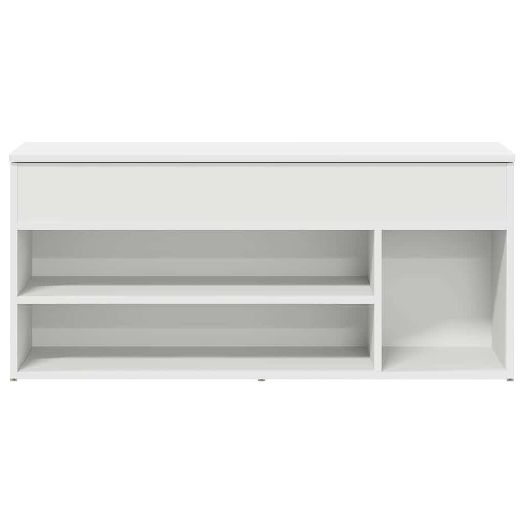 Πάγκος παπουτσιών  Λευκό 102x30,5x45 cm Κατασκευασμένο ξύλο
