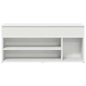 Πάγκος παπουτσιών  Λευκό 102x30,5x45 cm Κατασκευασμένο ξύλο