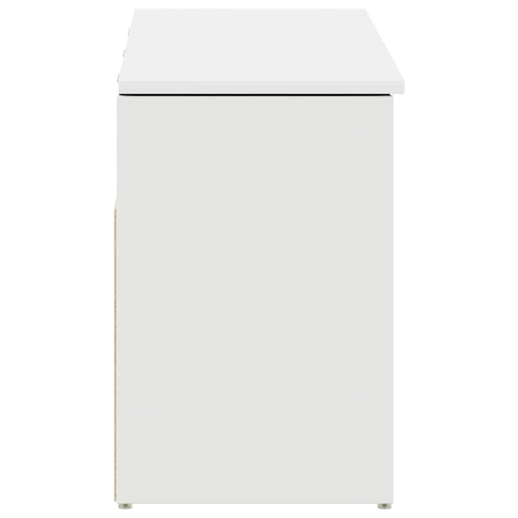 Πάγκος παπουτσιών  Λευκό 102x30,5x45 cm Κατασκευασμένο ξύλο