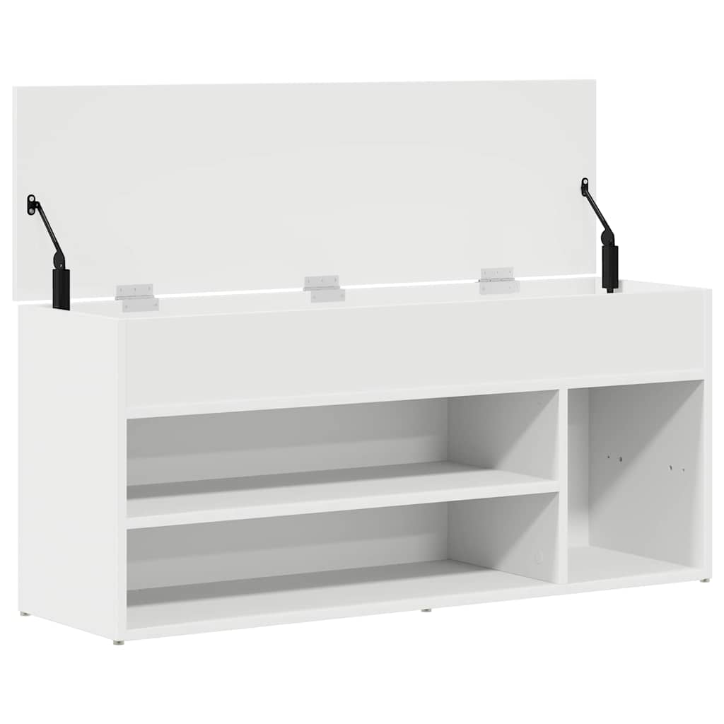 Πάγκος παπουτσιών  Λευκό 102x30,5x45 cm Κατασκευασμένο ξύλο