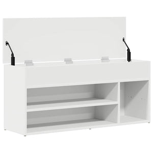 Πάγκος παπουτσιών  Λευκό 102x30,5x45 cm Κατασκευασμένο ξύλο